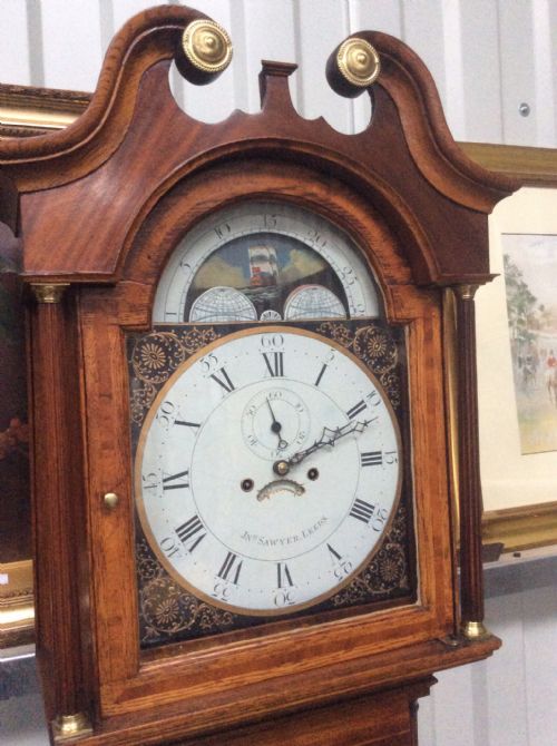 Smart Well Looked After Geo III Oak & Mahogany Moon Phase Longcase - Set Up Service Available
