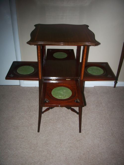 Edwardian Tea Table with 4 Fold Down Shelves