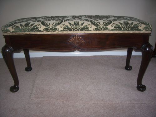 Victorian Mahogany Duet Stool Window Seat