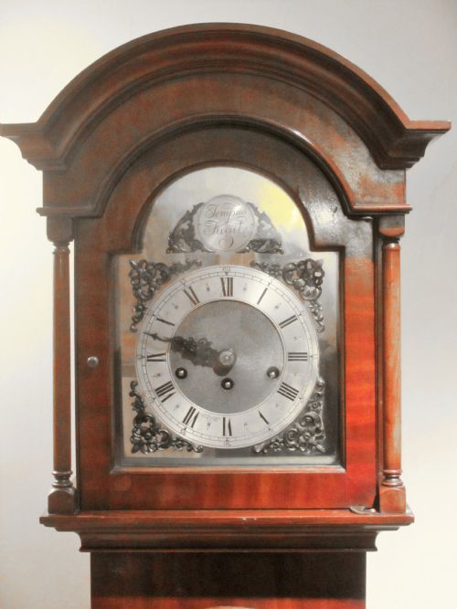 fig 1. QUALITY MUSICAL MAHOGANY MINIATURE / GRANDMOTHER CLOCK - Delivery & Set Up Service Available