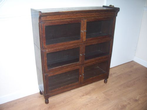 Minty Oak 6 Door Sectional Stacking Bookcase