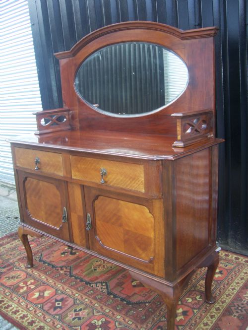 Edwardian Mahogany Sideboard with Mirror Back Upstand