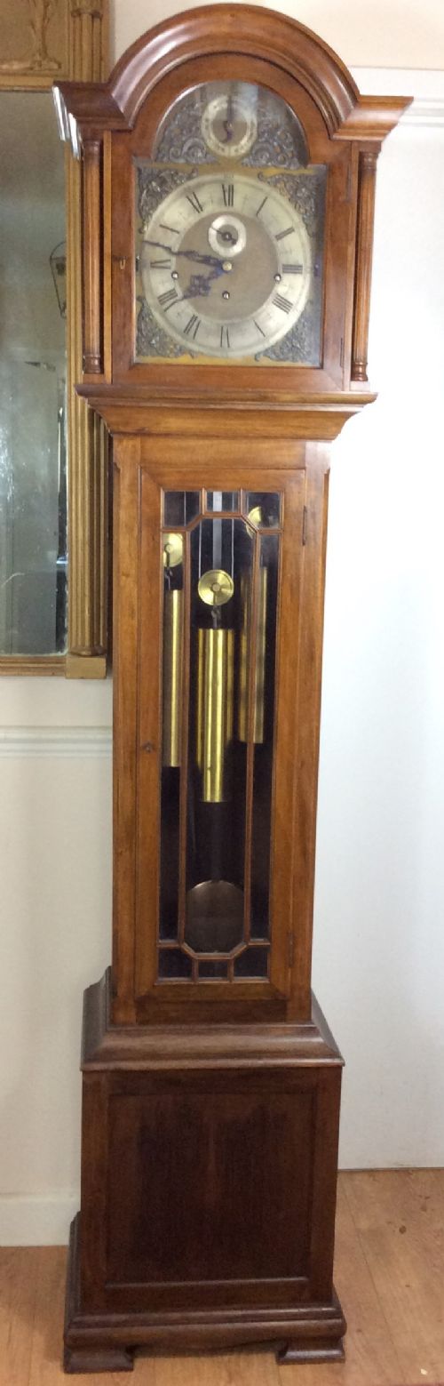 Quality Glass Door Triple Weight Musical Mahogany Longcase - C.1900
