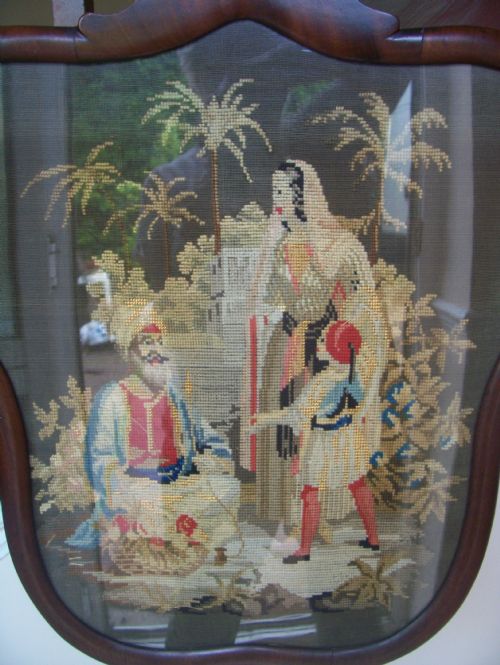 VICTORIAN MAHOGANY POLE SCREEN - ADDITIONAL PHOTO 8
