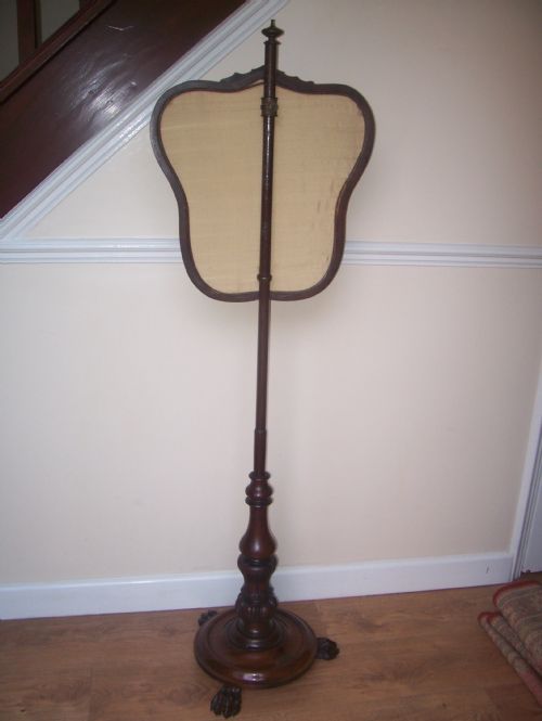 VICTORIAN MAHOGANY POLE SCREEN - ADDITIONAL PHOTO 10
