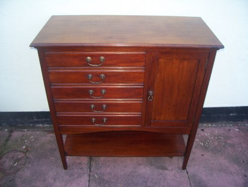 Edwardian Mahogany Music Filing Folio Cabinet