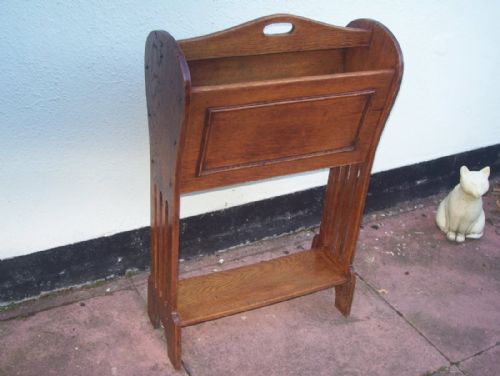 Oak Newspaper Magazine Stand or Rack