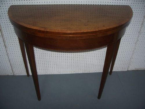Georgian Mahogany Demi-lune Foldover Card Table