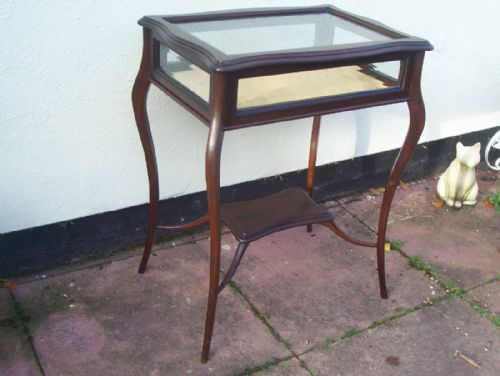 Edwardian Mahogany Bijouterie Table Display Cabinet