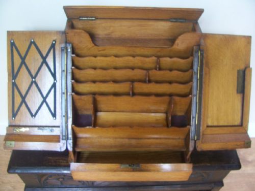 Oak Desk Top Stationery Cabinet Box