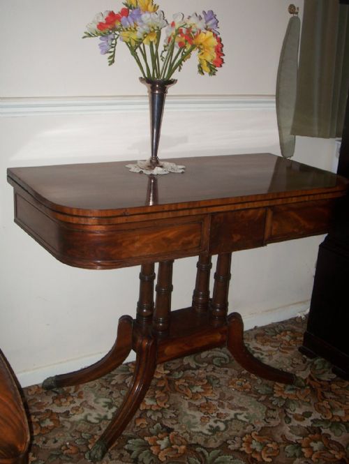 Regency Mahogany Card Games Table