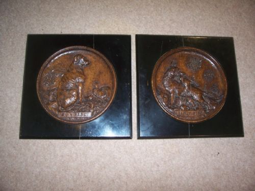 Pair C19th Oak Carved Plaques
