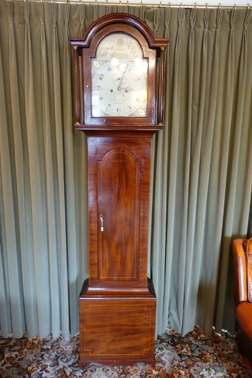 Late 18th Early 19th C. (George Iii) Mahogany Grandfather Longcase  8 Day Clock