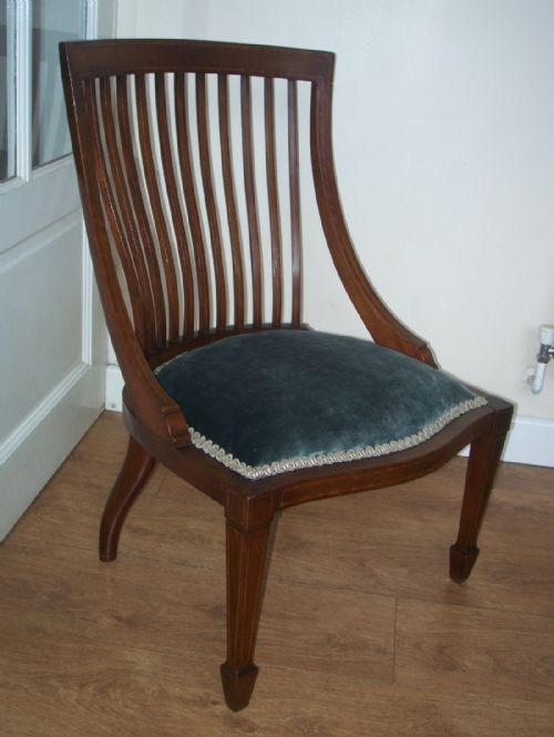 Inlaid Mahogany Nursing Bedroom Chair