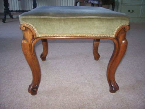 Victorian Walnut Square Stool