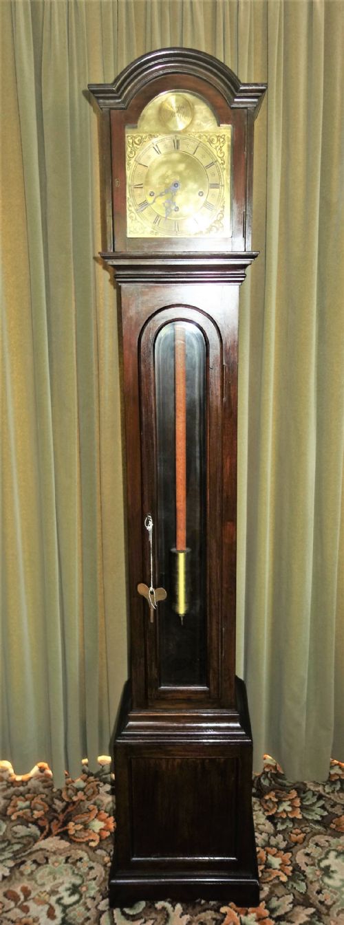 Fine Edwardian Mahogany Grandmother or Miniature Grandfather Longcase Clock by Cottell Brothers Swindon (See Photo of Shop)