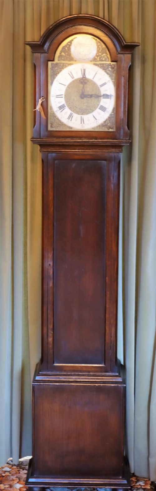 Oak Triple Weight Westminster Chiming Grandmother or Grandfather Longcase Clock