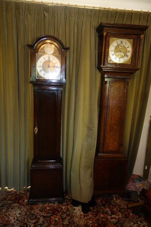 fig 1. Oak Triple Weight Westminster Chiming Grandmother or Grandfather Longcase Clock