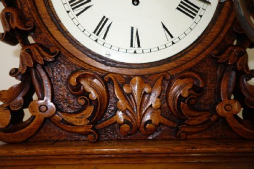 SMALL 8 INCH DIAL FUSEE BRACKET WALL CLOCK CIRCA 187080 - ADDITIONAL PHOTO 1