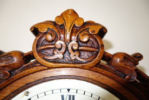 SMALL 8 INCH DIAL FUSEE BRACKET WALL CLOCK CIRCA 187080 - ADDITIONAL PHOTO 2