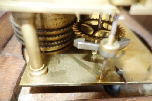 SMALL 8 INCH DIAL FUSEE BRACKET WALL CLOCK CIRCA 187080 - ADDITIONAL PHOTO 6