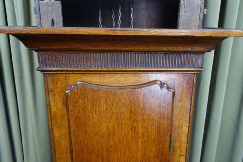 fig 1. Late 18th C. Georgian (George III) Moon Phase Oak Cased Grandfather Longcase clock