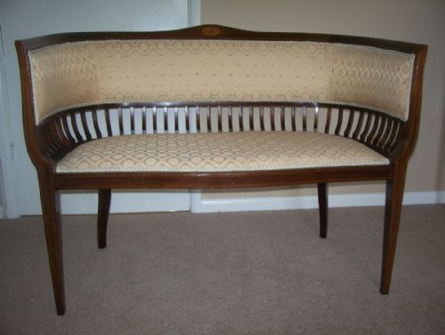 Quality Edwardian Inlaid Mahogany Settee