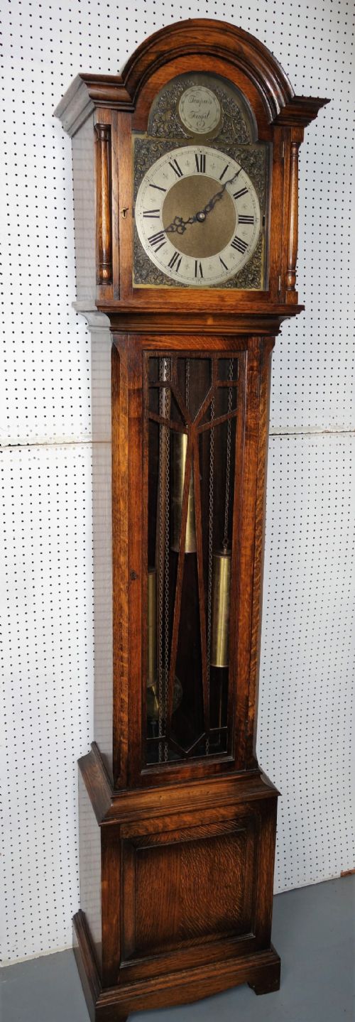 Westminster Chiming Glass Fronted Triple Weight Grandmother/grandfather Longcase Clock - Circa 1920 - Delivery & Set Up Available