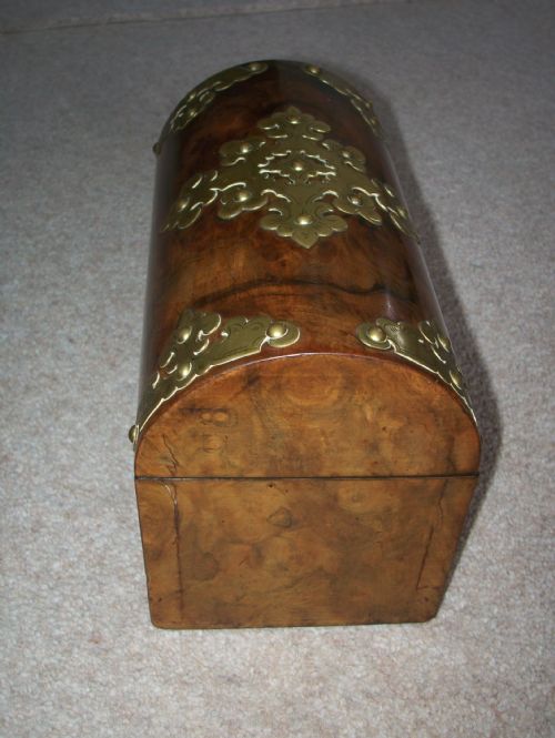 VICTORIAN WALNUT DOMED STATIONERY BOX - ADDITIONAL PHOTO 4