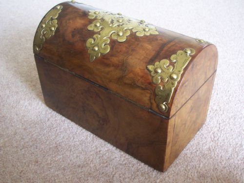 VICTORIAN WALNUT DOMED STATIONERY BOX - ADDITIONAL PHOTO 6