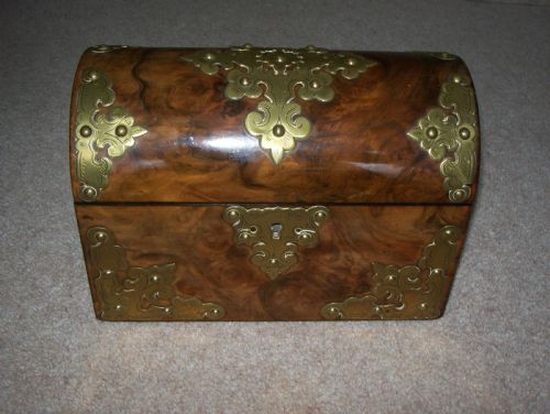 VICTORIAN WALNUT DOMED STATIONERY BOX - ADDITIONAL PHOTO 7