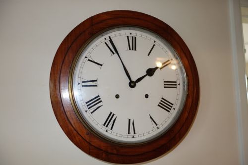 8 Day Walnut Cased American Striking Wall Clock Circa 1900