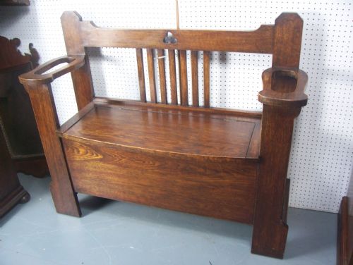 Oak Hall Seat / Monks Bench Stick Stand