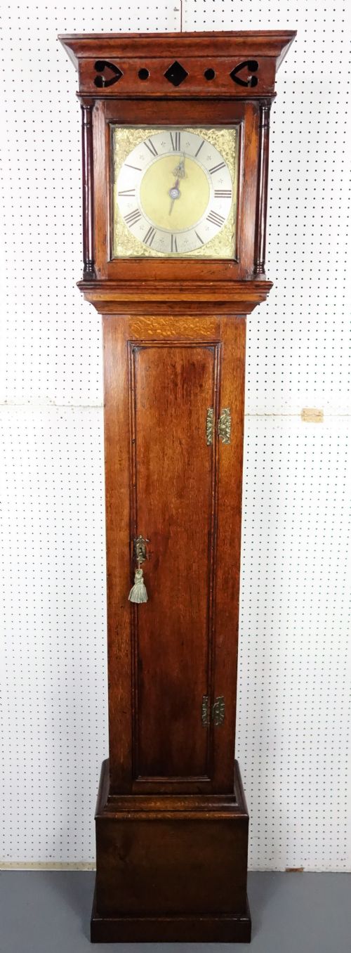 Circa 1740 Early-mid 18th Century Early Georgian (George Ii) Birdcage Oak Grandfather Longcase Clock - Peter Bower of Redlench, Somerset.