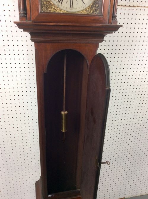 fig 1. Quarter Chiming Figured Mahogany Edwardian Petite Grandfather or Grandmother Musical Longcase Clock
