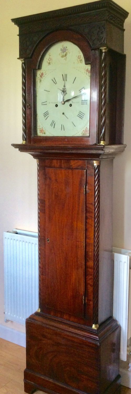 Georgian (George Iii) Figured Deep Mahogany 8 Day Grandfather Longcase Clock