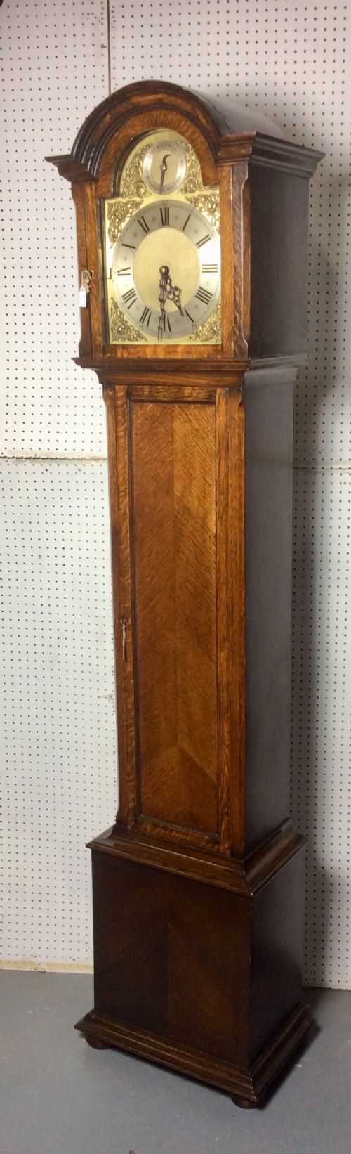 Good Colour & Quality Triple Tune Triple Weight Oak Cased Grandmother or Grandfather Longcase Clock