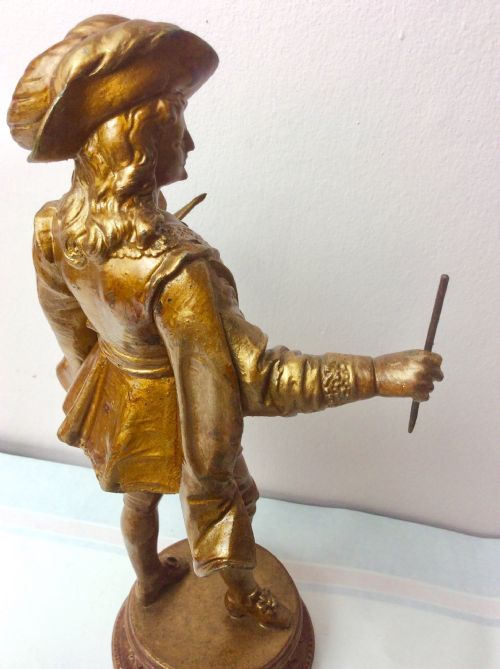 THE ARTIST BRONZED SPELTER FIGURAL STATUE - ADDITIONAL PHOTO 3