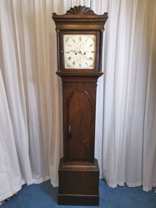 George III Bedfordshire Oak 8 Day Small Grandfather Longcase Clock