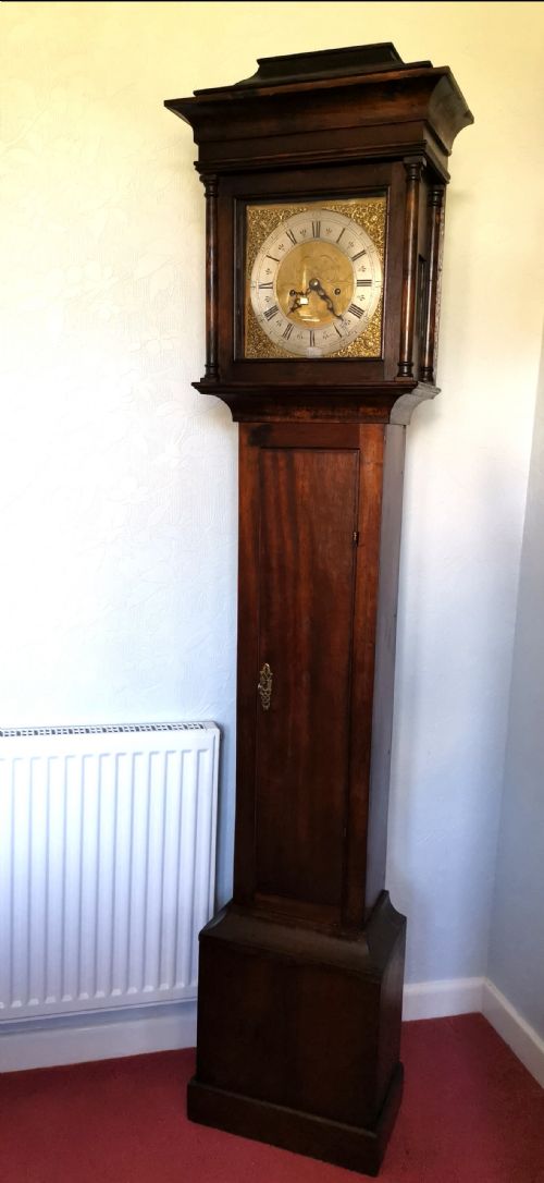 Antique 8 Day Striking Clock Mahogany Small 6ft 5.5in High Grandfather Longcase Clock.