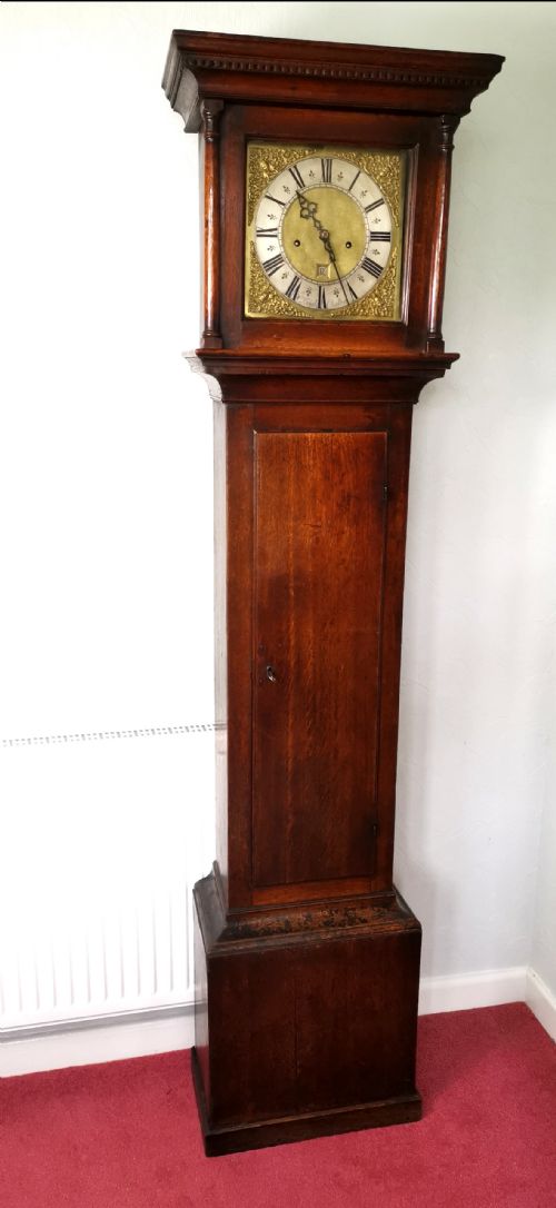 Small (74in) Mid 18th C Wm. Knight of Chalton Hants/sussex Borders 8 Day Grandfather/grandmother Longcase Clock with 10in Dial.