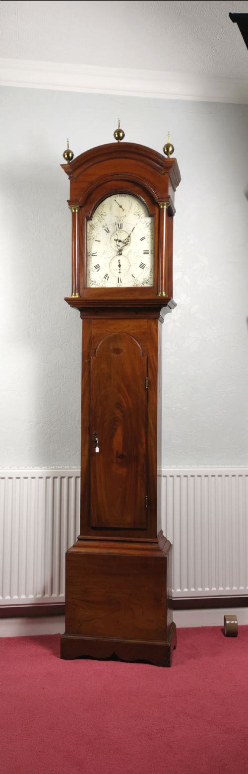 Rare Solid Mahogany Cased 18th C. Georgian Grandfather Longcase Clock by Longstanding English Clockmaking Weston/gilmore Family of Lewis/brighton/hastings.
