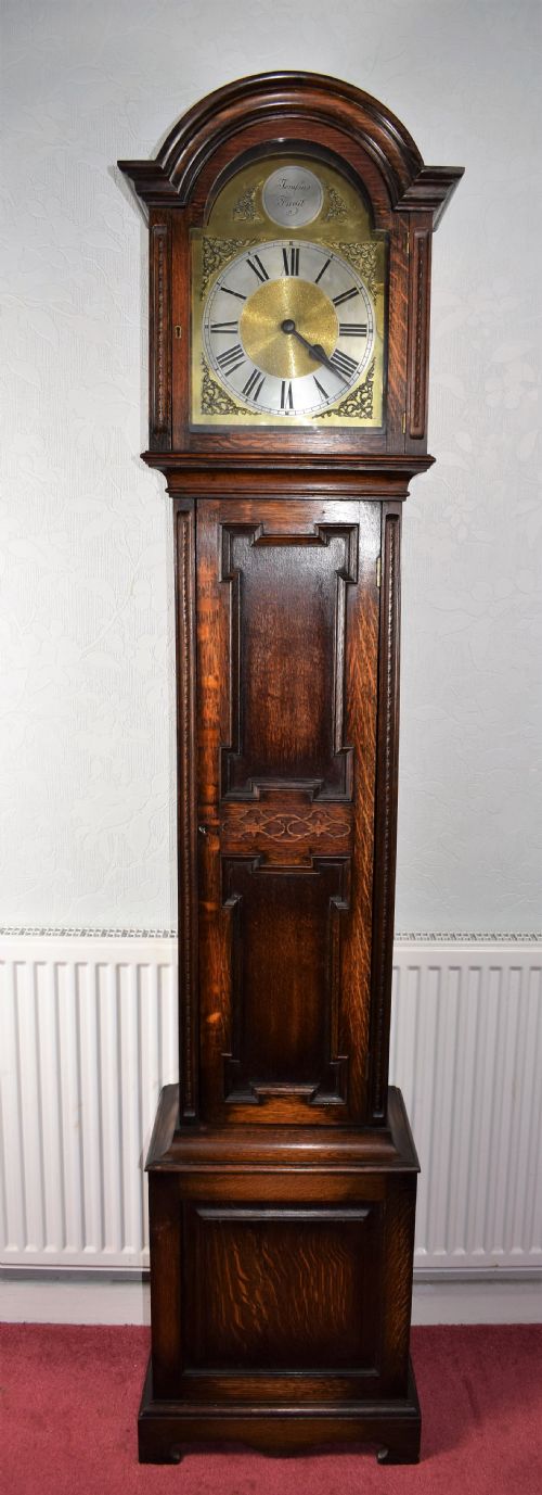 Attractive Mellow Sounding Triple Weight Westminster Musical Chiming Oak Grandmother or Grandfather Longcase Clock (Please Listen to Video)