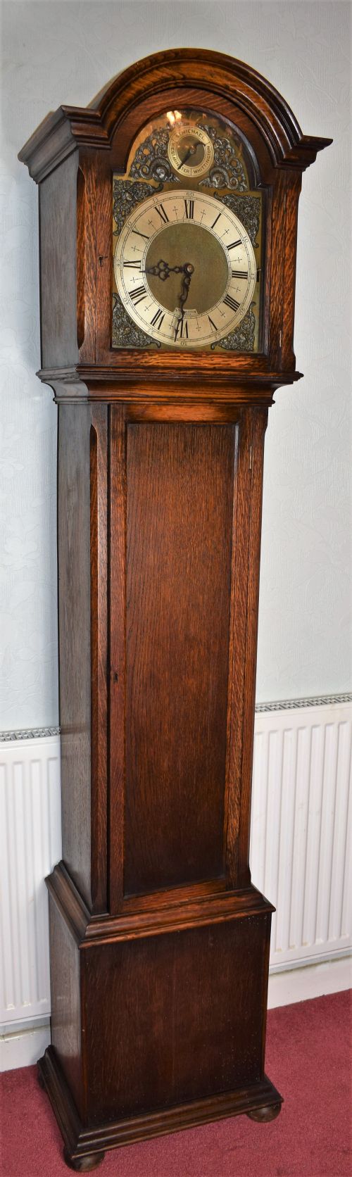 Good Peerless 8 Day Triple Chiming Musical Triple Weight Grandmother/grandfather Longcase Oak Clock - Silent Levers