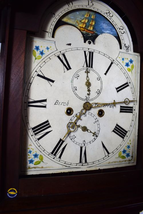 fig 1. Georgian Moon Phase Mahogany Grandfather Longcase Clock - Birch of Tenterten