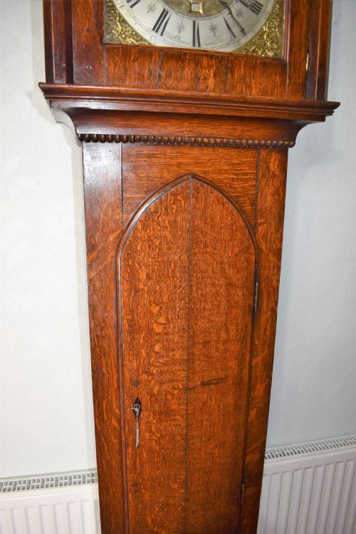 fig 1. Late 17th c Circa 1690-99 Oak Grandfather Longcase Clock - Matt Bunce of London