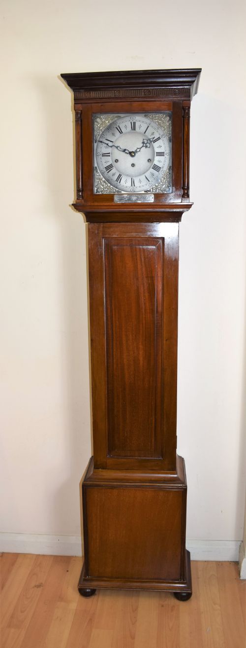 Edwardian 3 Train Musical Quarter Chiming Grandmother/grandfather Longcase Solid Mahogany Clock.
