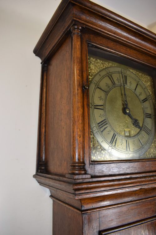 fig 1. Henry Smith of Petersfield Early Georgian Circa 1730 Slim Oak 30 Hour Grandmother/Grandfather Longcase Clock Under 80in High