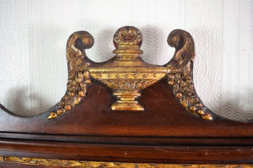 19TH CENTURY MAHOGANY FRETWORK BEVELLED GLASS WALL MIRROR - ADDITIONAL PHOTO 1