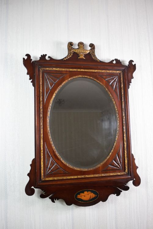 19TH CENTURY MAHOGANY FRETWORK BEVELLED GLASS WALL MIRROR - ADDITIONAL PHOTO 7